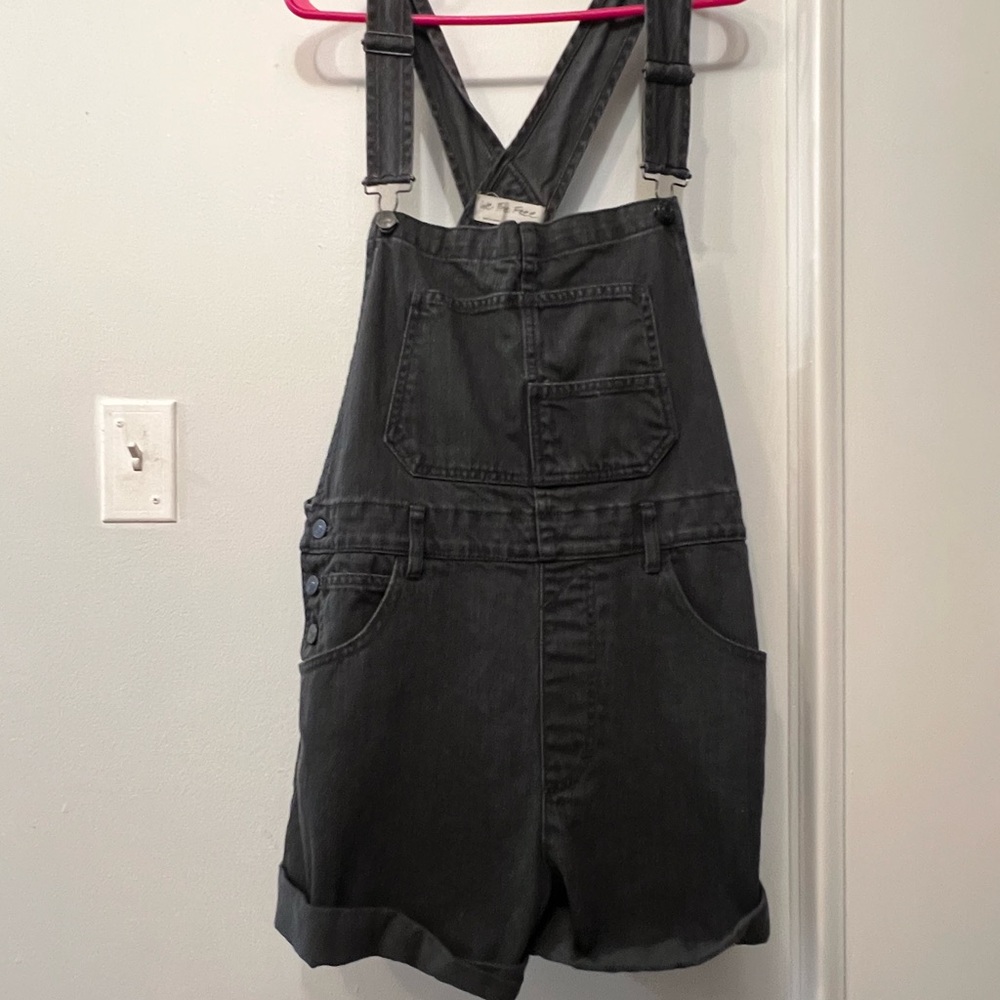 We The Free Charcoal Denim Overalls